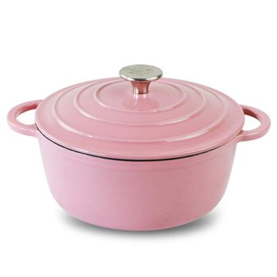 China Sustainable Cast Iron Pink Enamel Casserole for sale