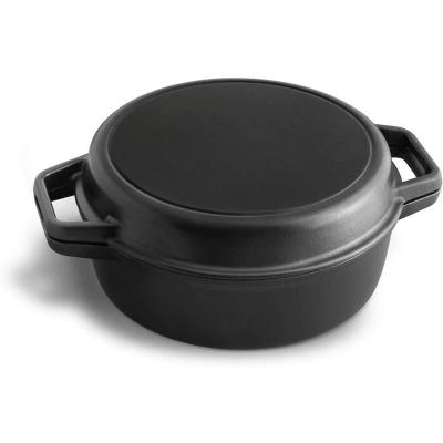 China Sustainable Pre-Seasoned Cast Iron Double Dutch Oven for sale