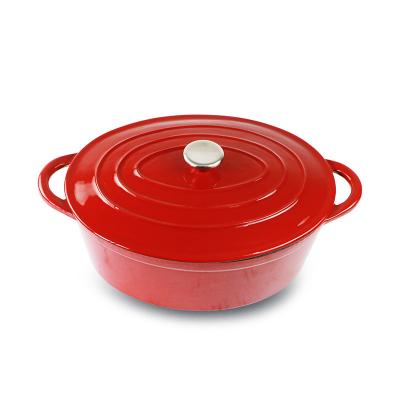 China Sustainable Wholesale Oval Enamel Cast Iron Casserole for sale