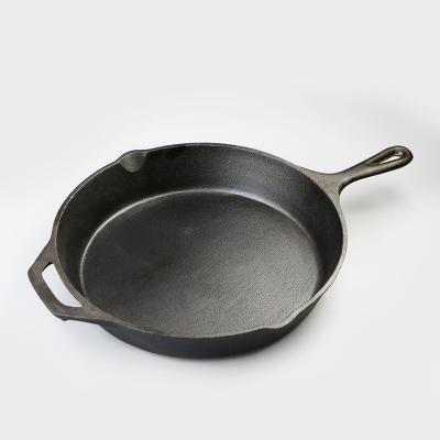 China Sustainable Hot Sale Cast Iron Frying Pizza Pan Vegetable Oil Frying Pan Surface for sale