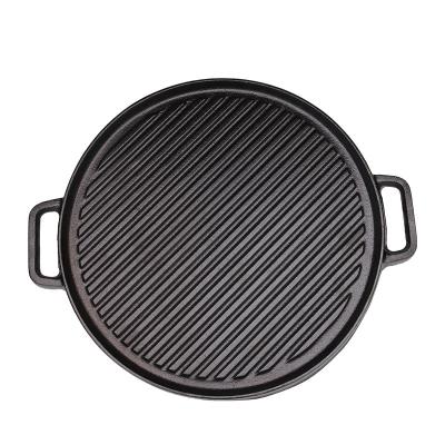 China Durable Heavy Duty Round Cast Iron Griddle Stovetop BBQ Plate 30cm for sale