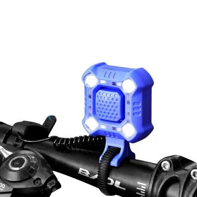 China ABS 140 DB Bike Bell 4 Lamp Cycling 1200mAh Waterproof USB Light Electric Horn Charging Alarm Safety Loud Bicycle Bell for sale