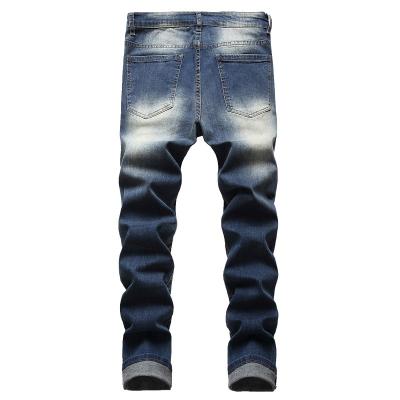 China 2021 Custom Wholesale High Quality Popular Distressed Blue Jeans Mens Clothing Breathable Ripped Skinny Jeans For Men Stylish for sale