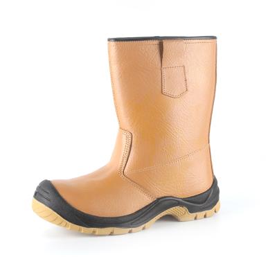 China Steel Toe Genuine Leather High Heel Knee Boots Waterproof Oil Heavy Duty Work Rejects Safety Boots With Steel Toe for sale