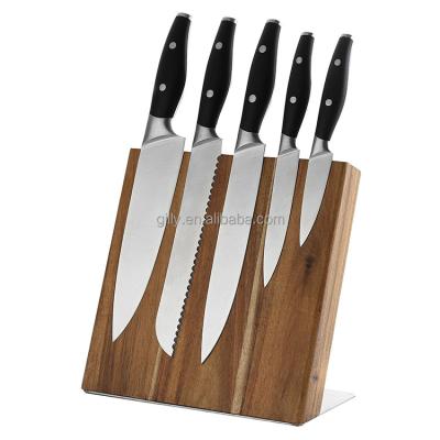 China Germany Sustainable Steel Professional Kitchen Knife Set With Magnet Wood Block for sale