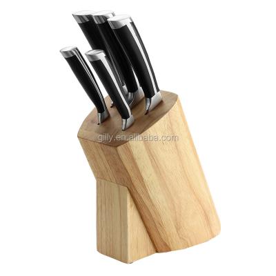 China Sustainable Universal Stainless Steel Kitchen Knife Set With Acacia Wood Block for sale