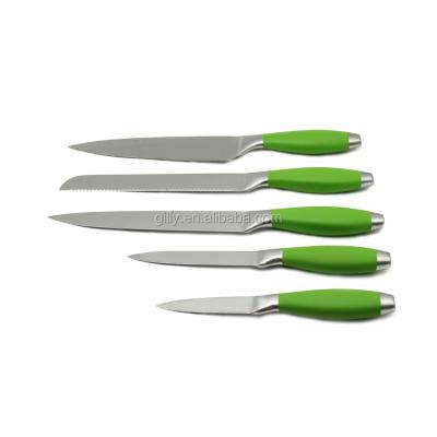 China Sustainable High Quality Kitchen Utensils 6pcs Stainless Steel PP Handle Kitchen Knife for sale