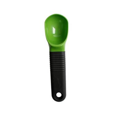 China New Viable Eco-Friendly Plastic Ice Cream Spoon Kitchen Tools With Soft Touch Silicone Handle for sale