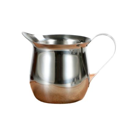 China Stocked Stainless Steel Coffee Milk Foaming Pot With Customized Logo Espresso Latte Art for sale