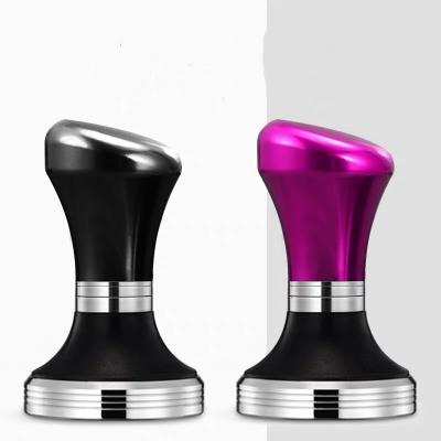 China Durable Stainless Steel Base 58mm Calibrated Flat Coffee Tamper With Spring Loaded Coffee Tamper for sale