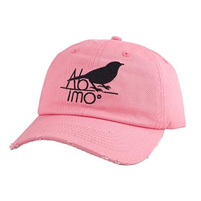 China COMMON 6 Panel Unstructured Dad Hat Distressed Baseball Cap Distressed Dad Hat for sale