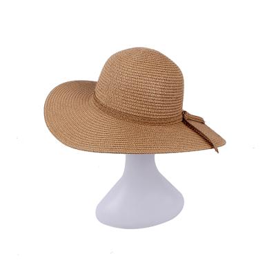 China Wholesale Women Striped Ladies Beach Summer Sun Hat Floppy Straw Hat for sale