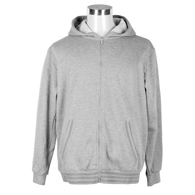 China Custom Cotton Oversized Sweatshirt Anti Pilling Simple White Zip Up Mens Hoodies for sale