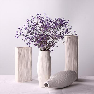 China Customized Modern Home Table Flower Vase  White Ceramic Square Rectangular for sale