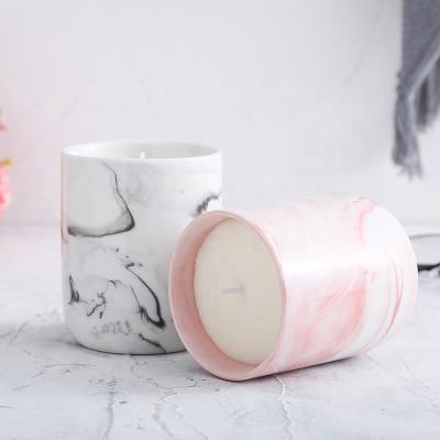 China Wholesale Cheap Wholesale Nordic Unique Style Home Decor Weddings Decor Candle Luxury Empty Marble Ceramic Jar for sale