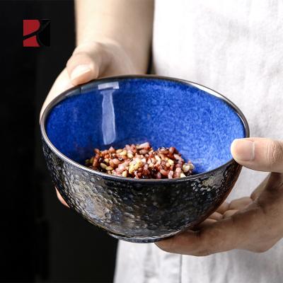 China Sustainable Hotel Creative Ceramic Rice Bowls Porcelain Serving Bowl Set for sale