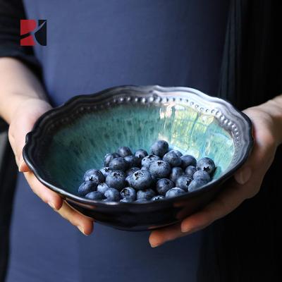 China European Retro Style Bone China Irregular Nut Fruit Bowl Snack Candy Bowl for sale