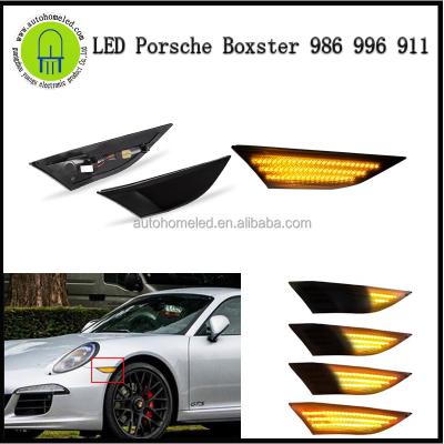 China PC+ABS+LED 2Pcs LED Front Fender Side Marker Indicator Glowing Turn Signal Lamps For Porsche Boxster 986 996 911 982 for sale