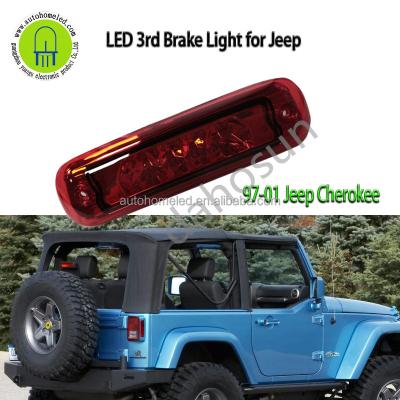 China LED 3rd Third Brake Light For Jeep Cherokee 97-01 Cherokee Smoked Black High Center Mount Stop Light for sale