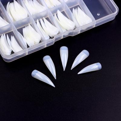 China Design 100PCS Madame French Acrylic Style Artificial ABS Plastic Half Tips And Box Fake Nails for sale