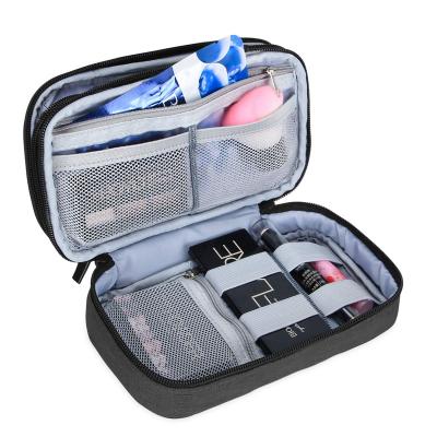 China Easy To Clean Small Size Professional Cosmetic Organizer Case Travel Makeup Artist Brush Up Bag With Handle Strap for sale