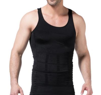 China Antibacterial Men's Body Shaper Slimming Shirt Belly Waist Vest Lose Weight Shirt for sale