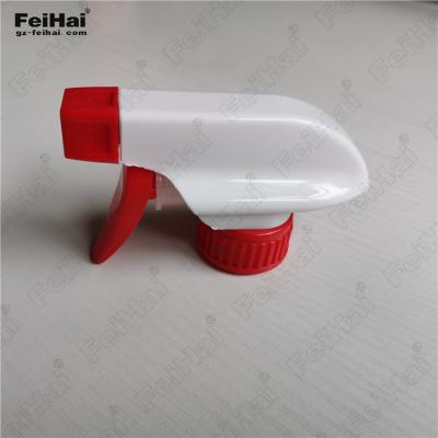 China Non Spill Red And White Plastic Glass Cleaning 28/410 Trigger Sprayer for sale