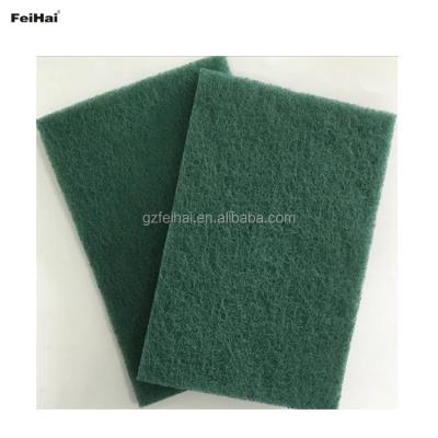 China Durable Kitchen Pad Abrasive Cleaning Cloth Green Hard Scouring Type FH96# for sale