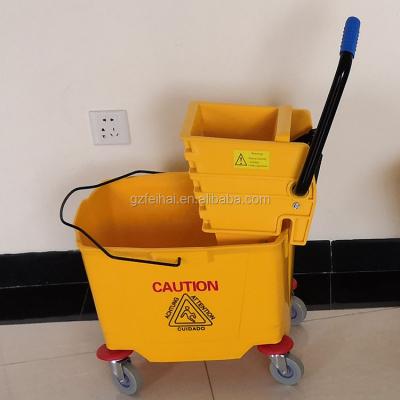 China Sustainable New Design 36L Household Yellow Single Wringer Broom Trolley for sale