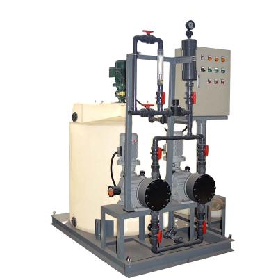 China Water& industrial manual wastewater treatment ingredients dosing machine system with pump of chemical powder and liquid flocculator for wastewater treatment for sale