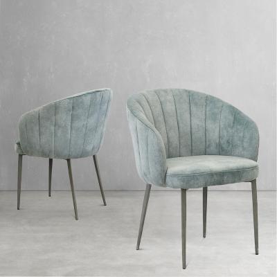 China Modern dining room convertible furniture vintage fabric velvet dining chair nordic luxury canvas blue dining chair for sale