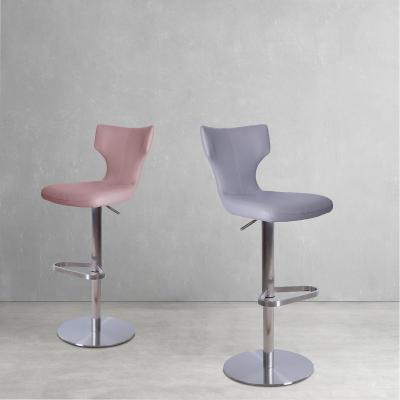 China (Size) Modern Design Nordic Hot Selling Adjustable Stainless Steel Rod Chair Rose Seat Leather Soft Referee Chair With Lift for sale