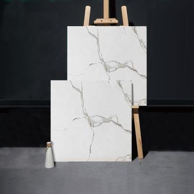 China 600x600 Modern White Marble Glossy Glazed Marble Porcelain Tiles Polished Rustic Brown Gray Marble Tile for sale