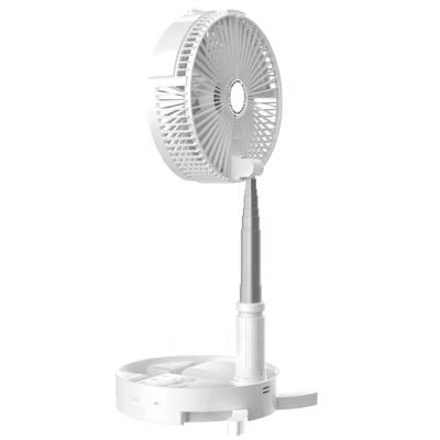 China Hot Selling 2020 Car Folding Tabletop Portable Rechargeable Floor Fan Free Standing Fan with Water Spray and LED Light Function for sale