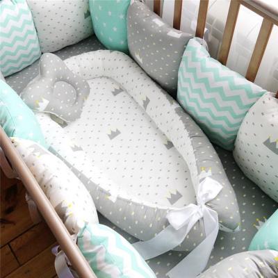 China 80*50cm Baby Toddler Cotton Infant Crib Nest Portable Hutch Bed Travel Convenient Bed For Newborn Baby Cot Cradle Bumper for sale