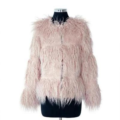 China Wholesale Anti-Shrink Fleece Faux Lamb Fur Coat &jacket Hairy V-Neck Solid Colored Wholesaler 3xl Blue Black for sale