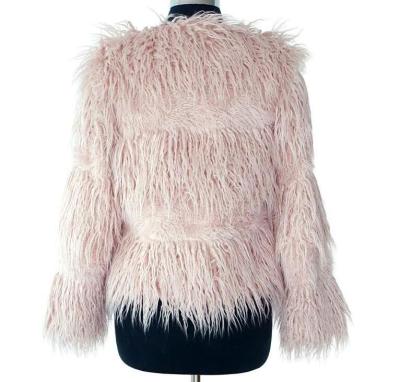 China Anti-Shrink Faux Fur Coat &Parka Fluffy Coat With Collar For Women China for sale