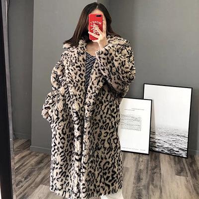 China Sustainable Leopard Faux Fur Coat For Women Coat Warm Women's Leopard Winter Fashion Coats With Artificial Fur for sale