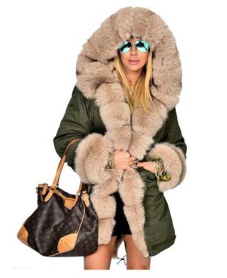 China Women Anti-Shrink Warm Winter Thick Faux Fur Jacket/Coat With Fur Edge Hood for sale