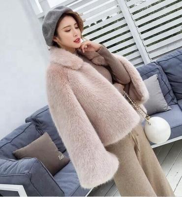 China Brand New Anti-Shrink Women Jacket Faux Fur Fleece Wholesaler Solid Color Beige With Great Price for sale