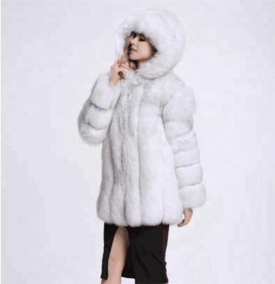 China Professional Anti-Shrink V-Neck Fabulous Long Fur Coat With CE Certificate for sale