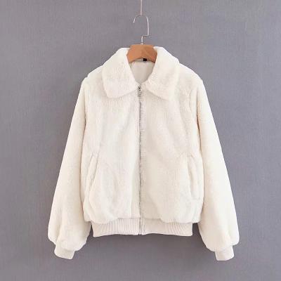 China 2018 Autumn Anti-Shrink Clothes Rabbit Fur Coat Long For Women Girl With Lapel White for sale