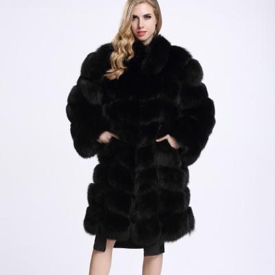 China 2018 Winter Luxury Chinchilla Fox Long Faux Fur Coats Anti-Shrink Coats Women Warm Soft Faux Fur Coat for sale