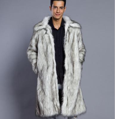 China Men's Faux Fur Parka Wholesale Men's Ditch Coat Men's Winter Warm Anti-Shrink Fur Coats Long for sale