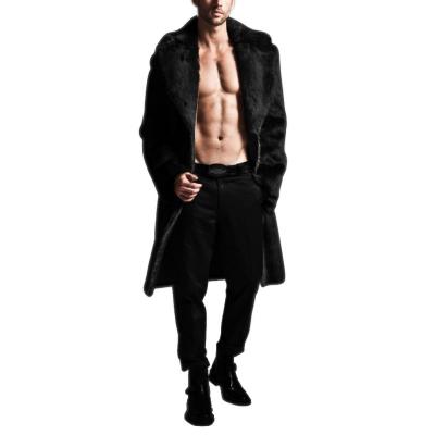 China Viable Men Fashion Faux Fur Long Section Of Coat Men Autumn Winter Warm Imitation Fur Wool Jacket for sale