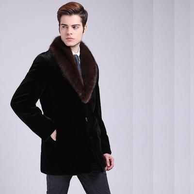 China Factory Anti-Shrink Chinchilla Faux Fur Coat Men With Collar With Great Price for sale