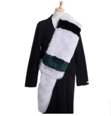 China Wholesaler Fox Fur Tail Color Europe Style Woman Fox Fur Shawls Man Plain Dyed Mixed Faux Fur Cape For Winter for sale