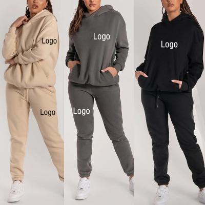 China 2022 Autumn New Trendy Fashion Temperament Women's Sweater Pants QUICK DRY Hooded Sweater Two Piece Set for sale