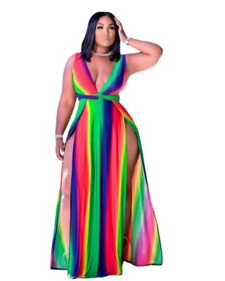 China 2022 New Ladies Sleeveless Breathable Maxi Dress Women Casual Multicolor Loose Swing Plus Size Dress for sale