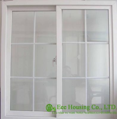 China European style Grilled Design UPVC (Vinyl) Sliding Windows, 6mm Clear Tempered Glass for sale